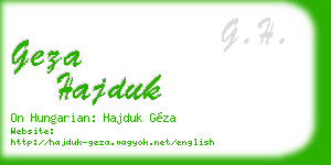 geza hajduk business card