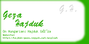 geza hajduk business card